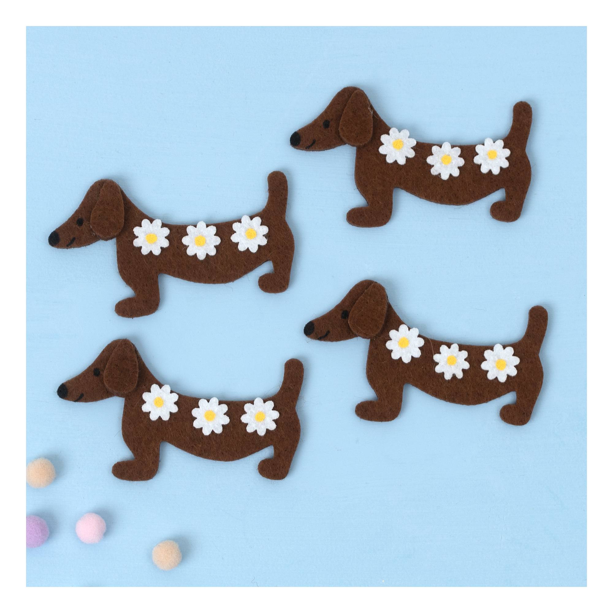 Felt Sausage Dogs 4 Pack