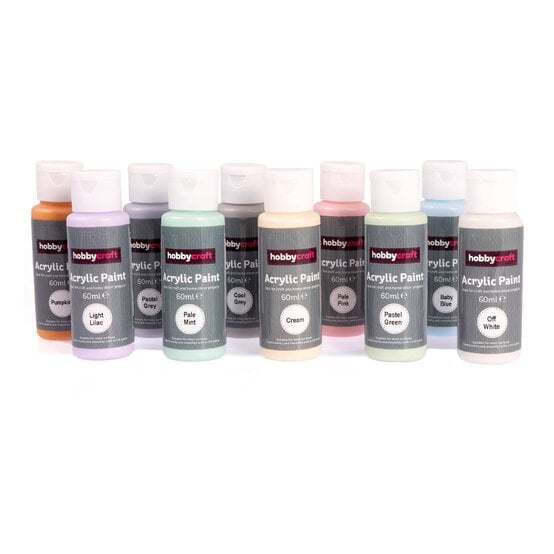 Pastel Acrylic Craft Paint 60ml 10 Pack