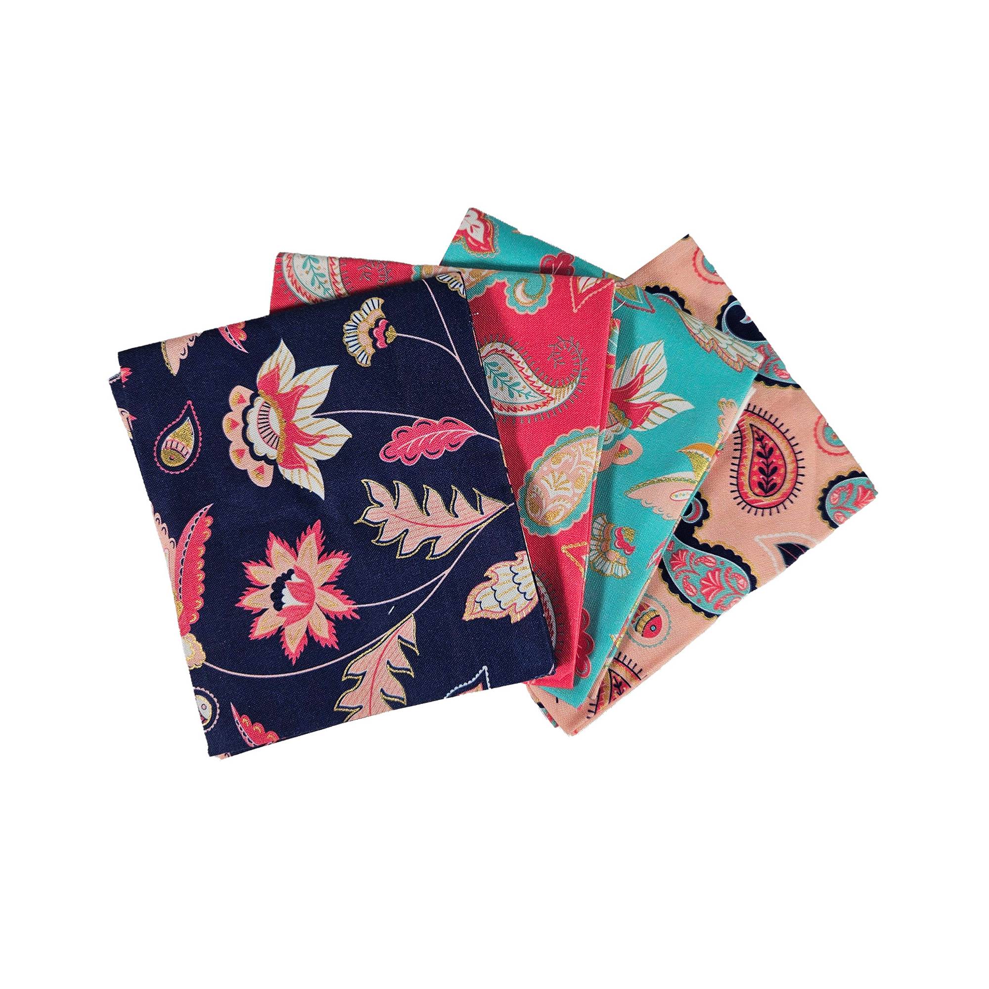 Gilded Paisley Cotton Fat Quarters 4 Pack