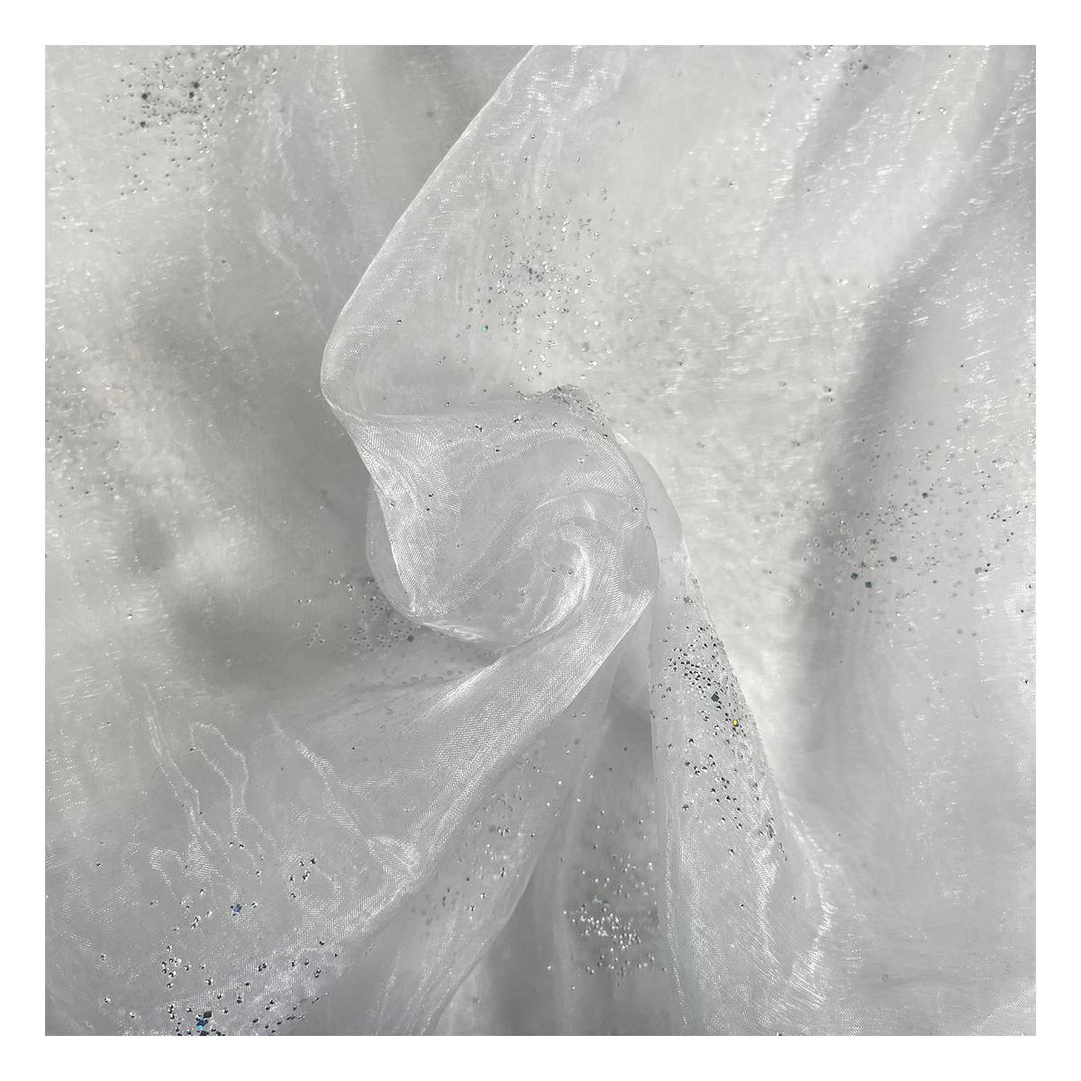 Caviar Holo Organza Cotton Print Fabric by the Metre