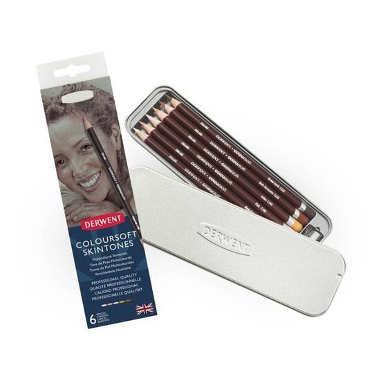 Derwent Skin Tone Coloursoft Pencils 6 Pack
