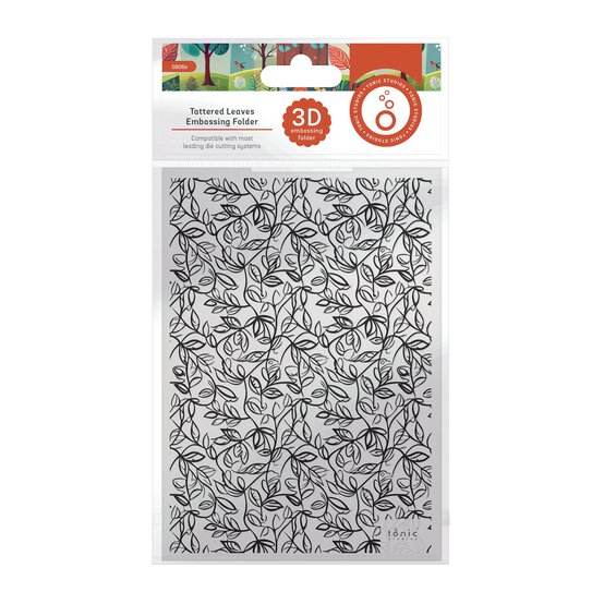 Tonic Studios Tattered Leaves Embossing Folder 5 x 7 Inches