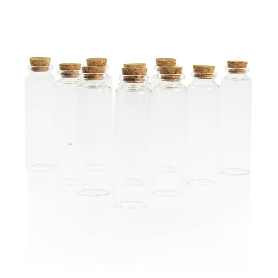Clear Mini Glass Bottles 10.5cm 10 Pack