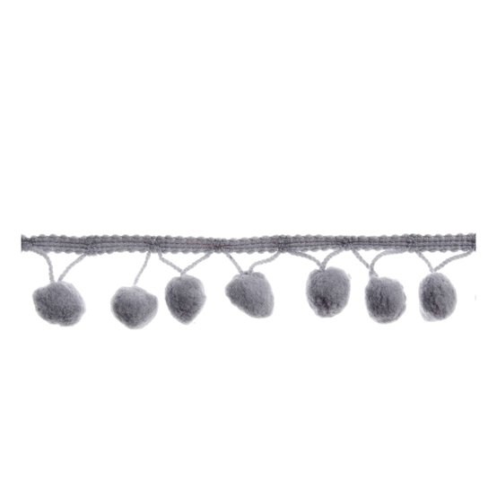 Grey 20mm Pom Pom Trim by the Metre