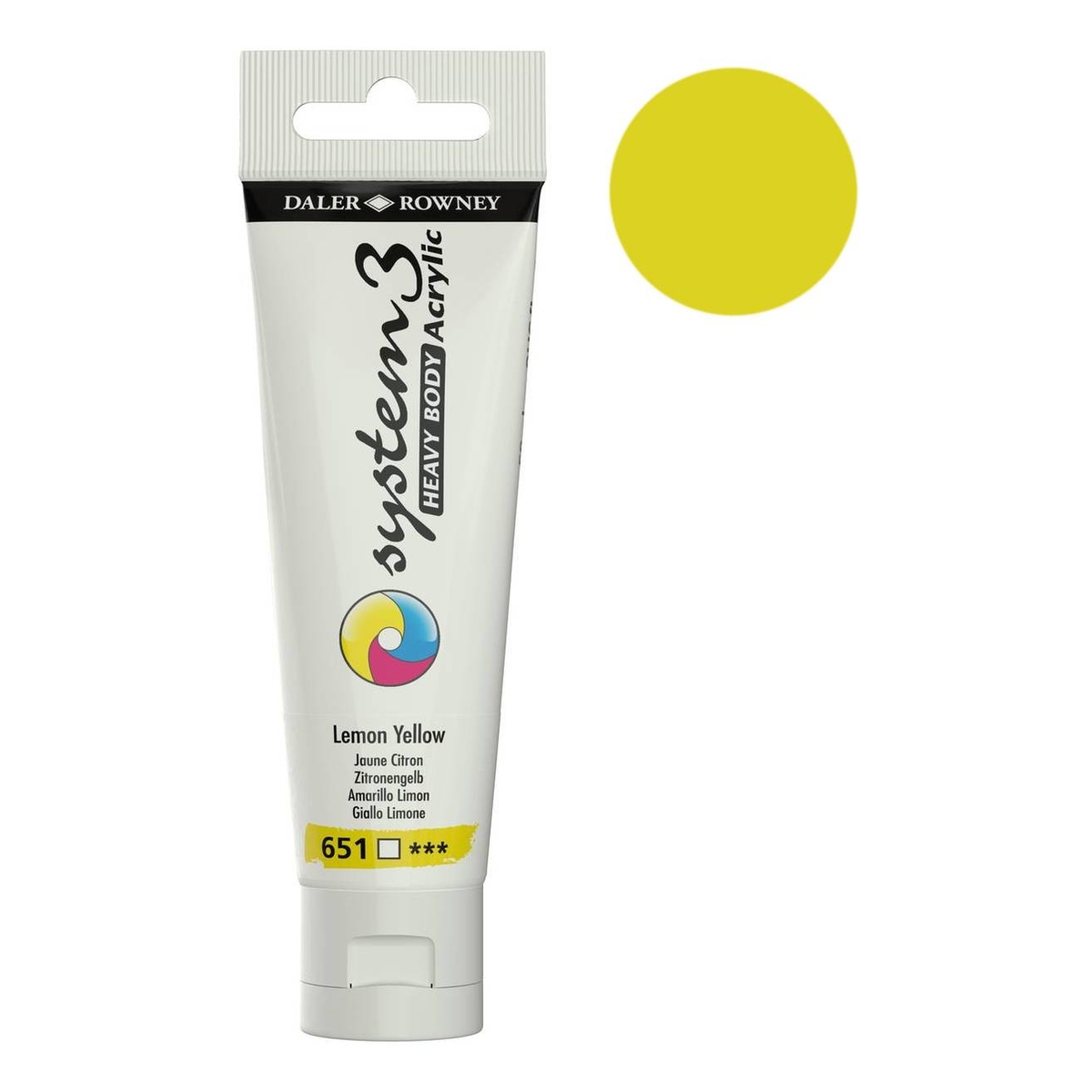 Daler-Rowney System3 Lemon Yellow Heavy Body Acrylic 59ml