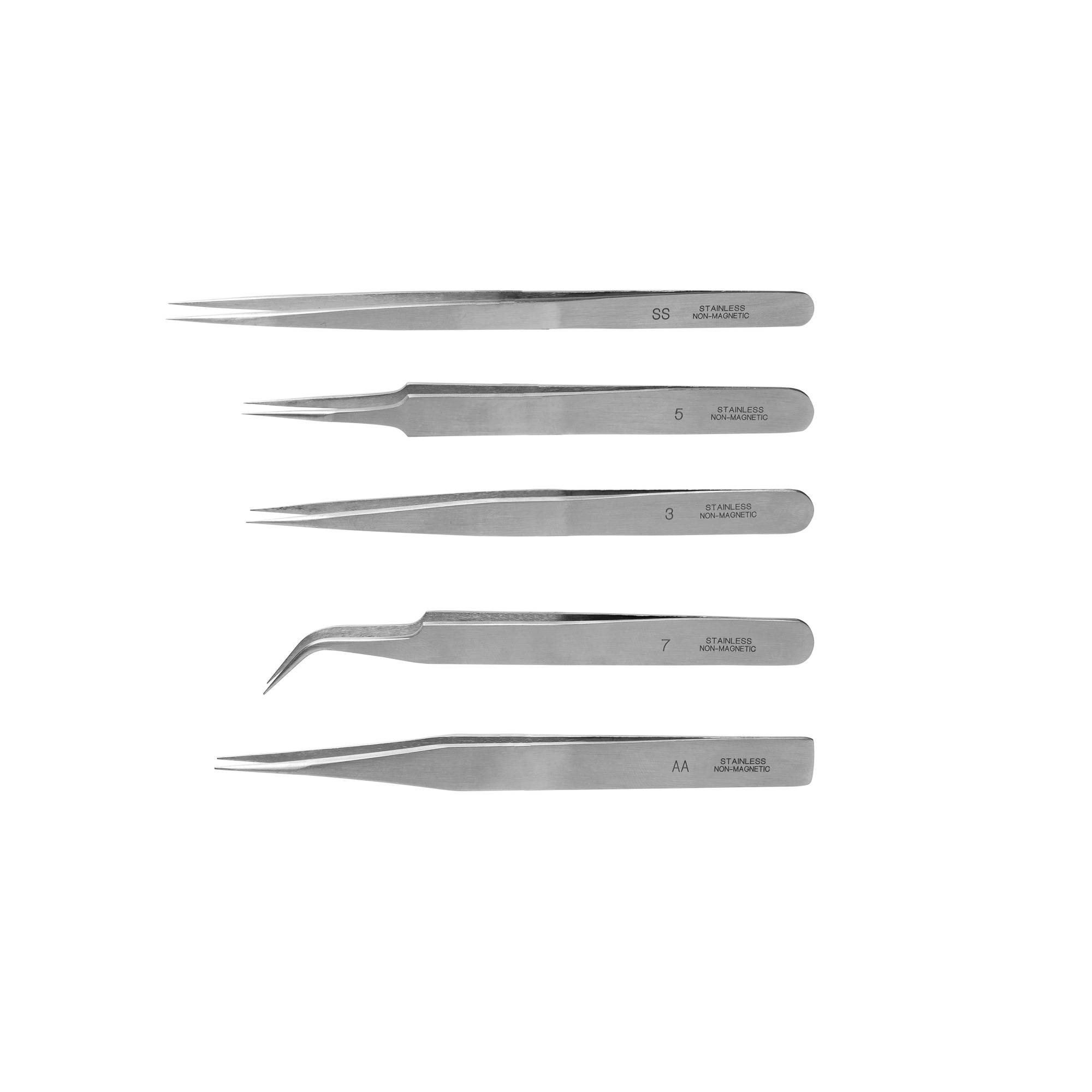 Modelcraft Stainless Steel Tweezers 5 Pack