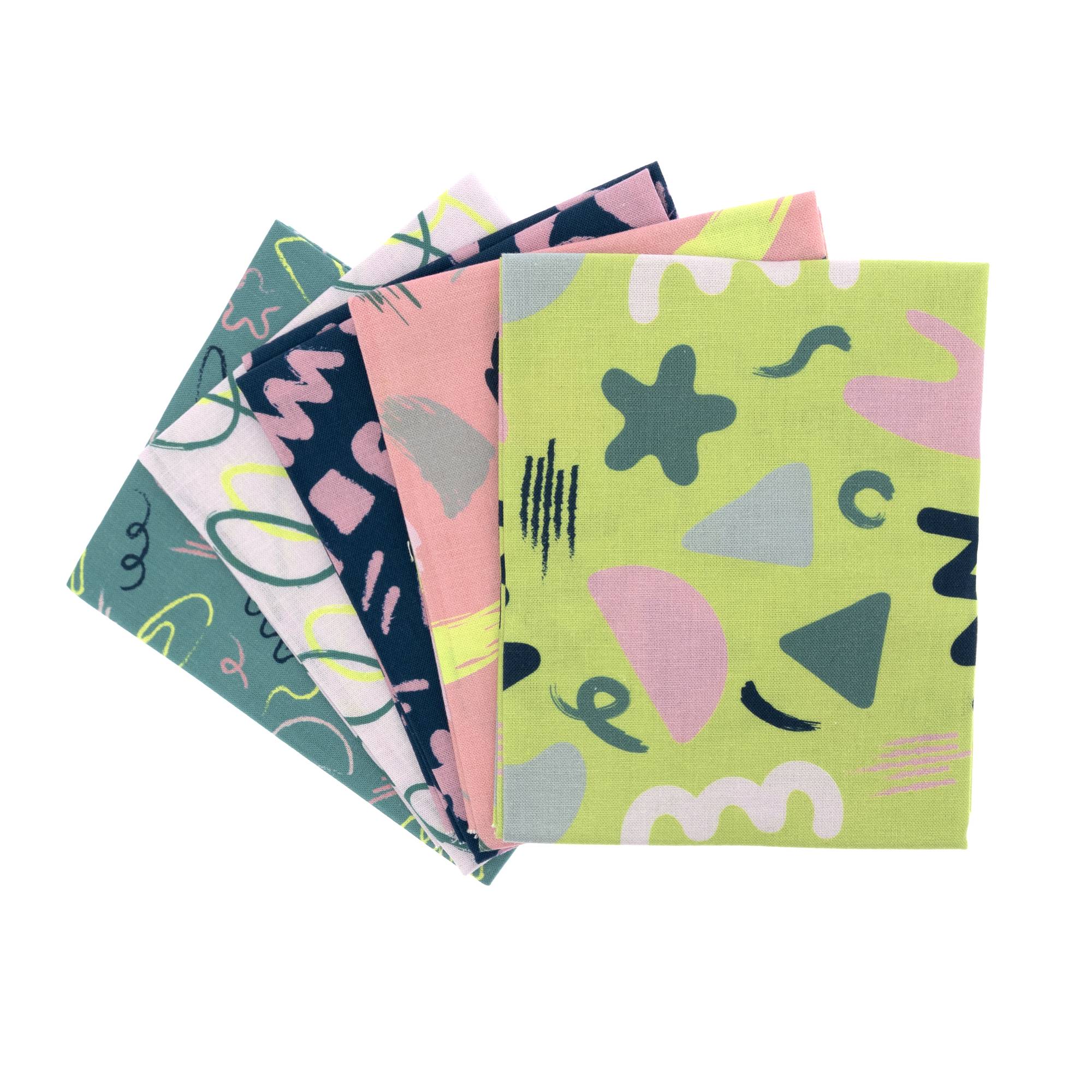 Smudgy Geometric Cotton Fat Quarters 5 Pack