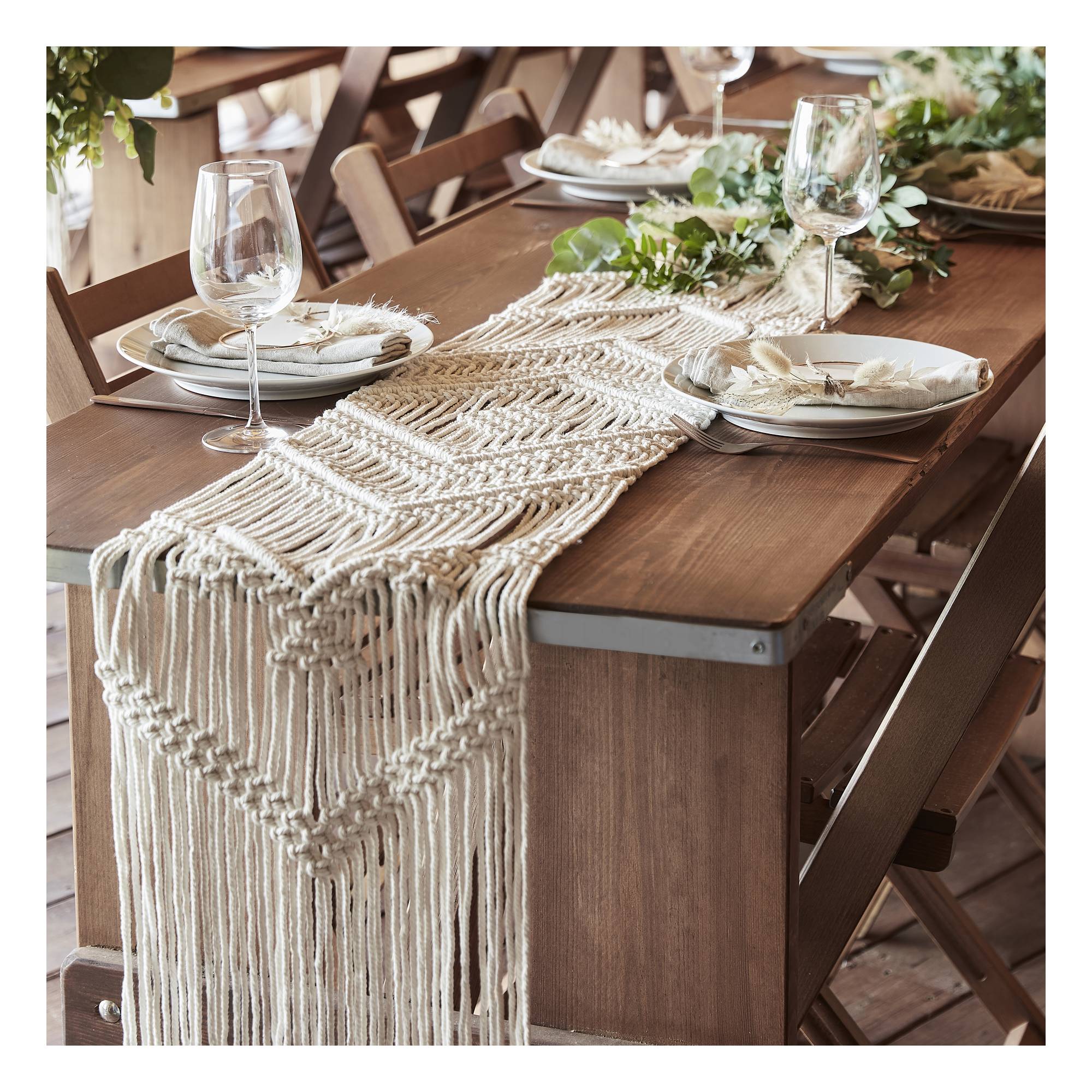 Ginger Ray Macram&eacute; Table Runner 200cm x 35cm