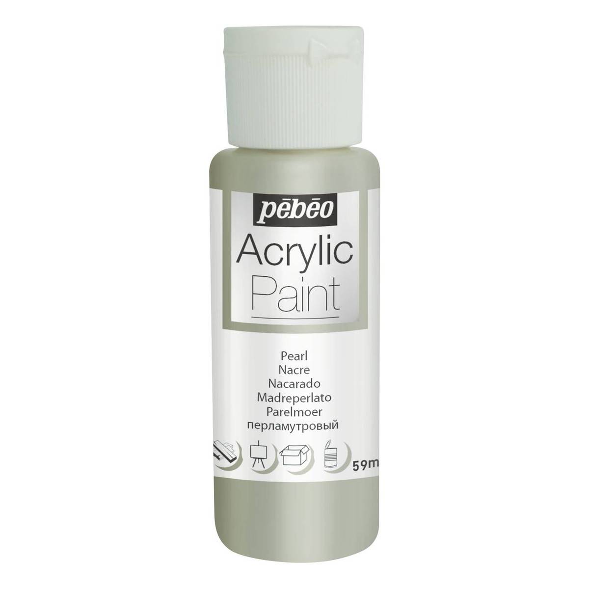 Pebeo White Pearl Acrylic Craft Paint 59ml
