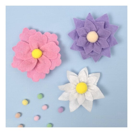 Felt Flower Clips 3 Pack