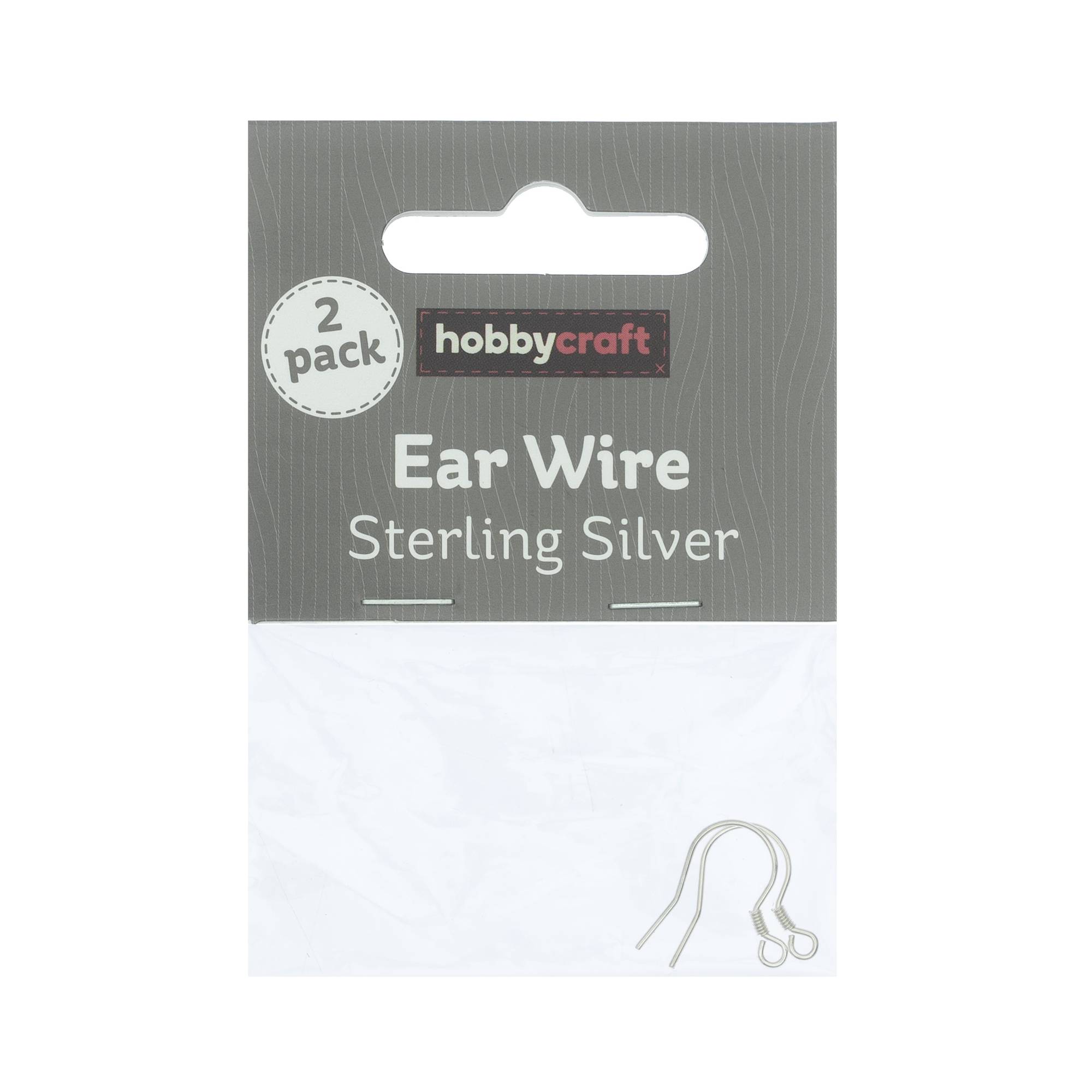 Sterling Silver Ear Wires 25mm x 20mm 2 Pack
