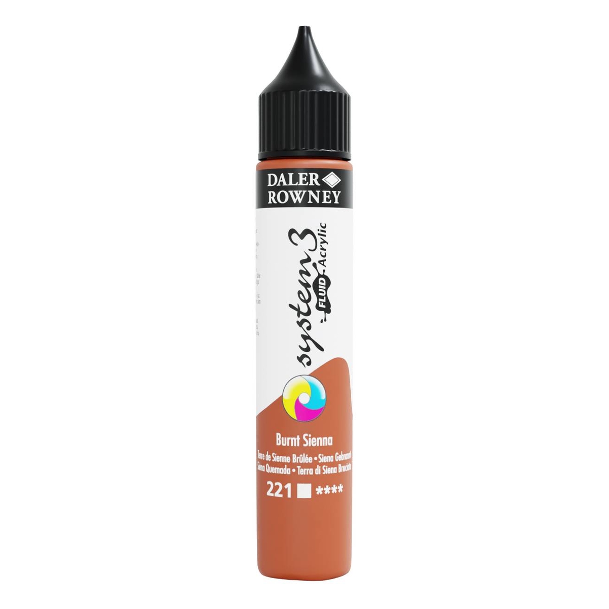 Daler-Rowney System3 Burnt Sienna Fluid Acrylic 29.5ml (221)