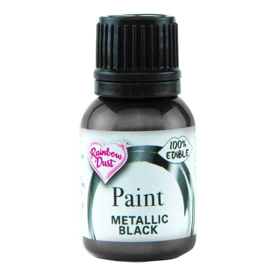 Rainbow Dust Metallic Black Food Paint 25ml