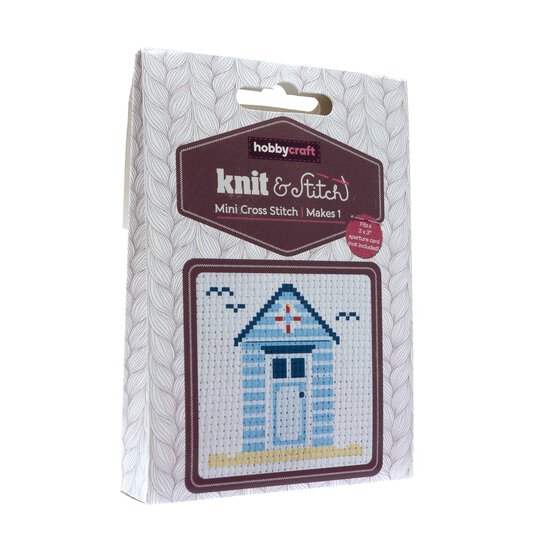 Mini Beach Hut Cross Stitch Kit