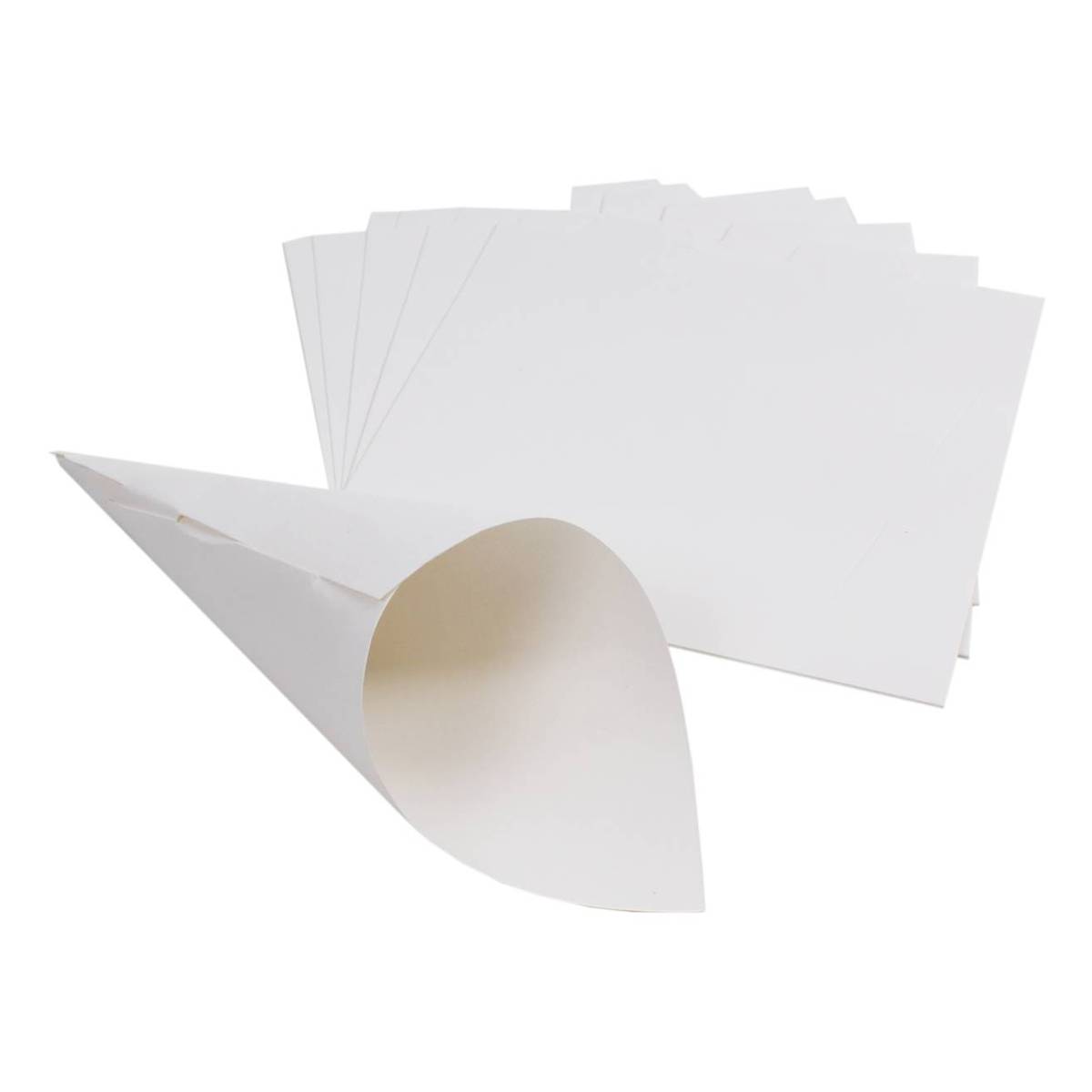 White Confetti Cones 10 Pack