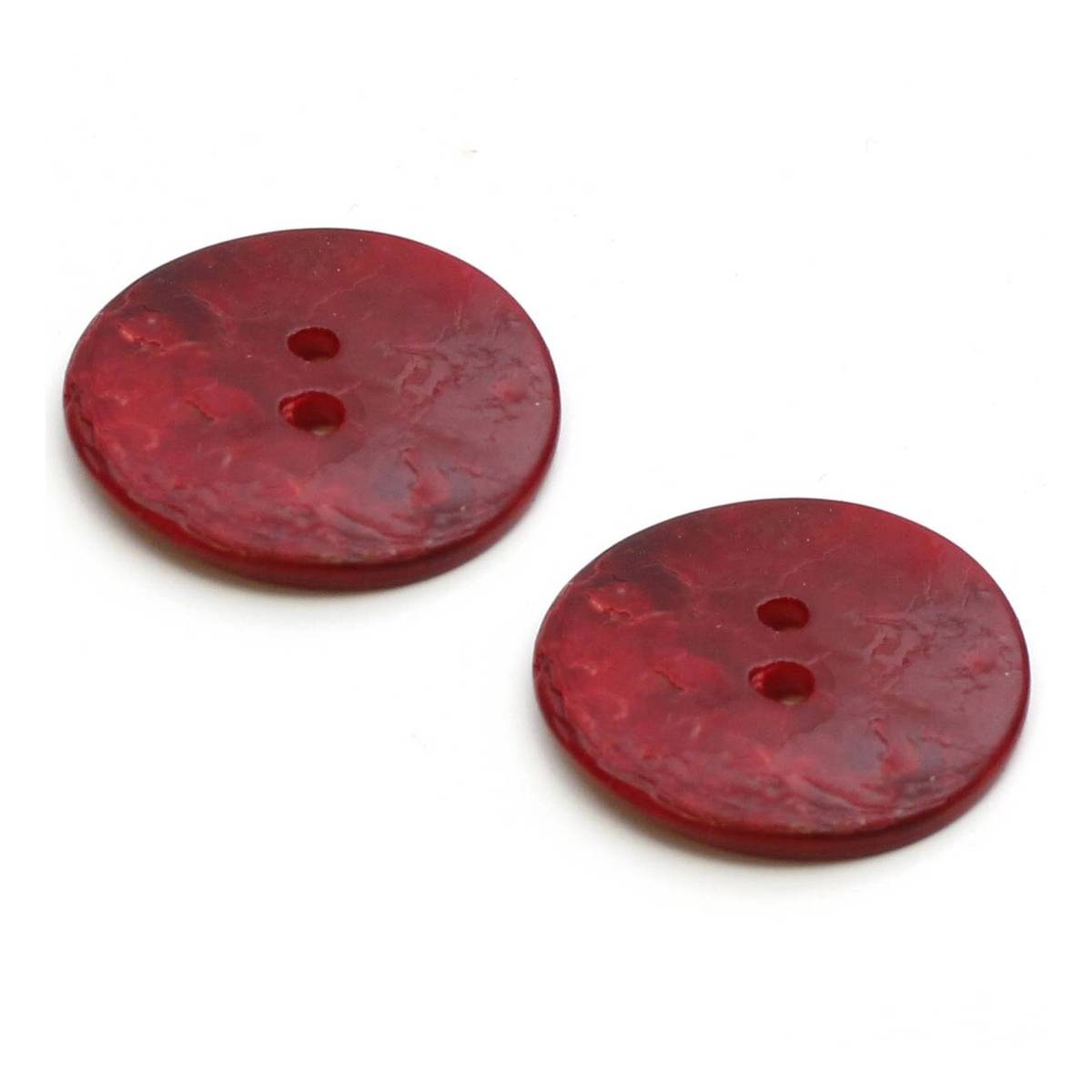 Hemline Red Shell Mother of Pearl Button 2 Pack