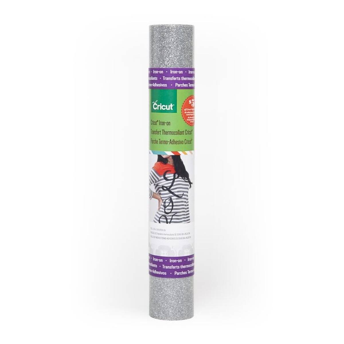 Cricut Silver Glitter Iron-On 12 x 19 Inches