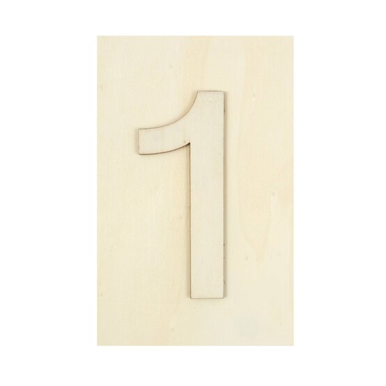 Wooden Number 1 Plaque 10cm x 15cm