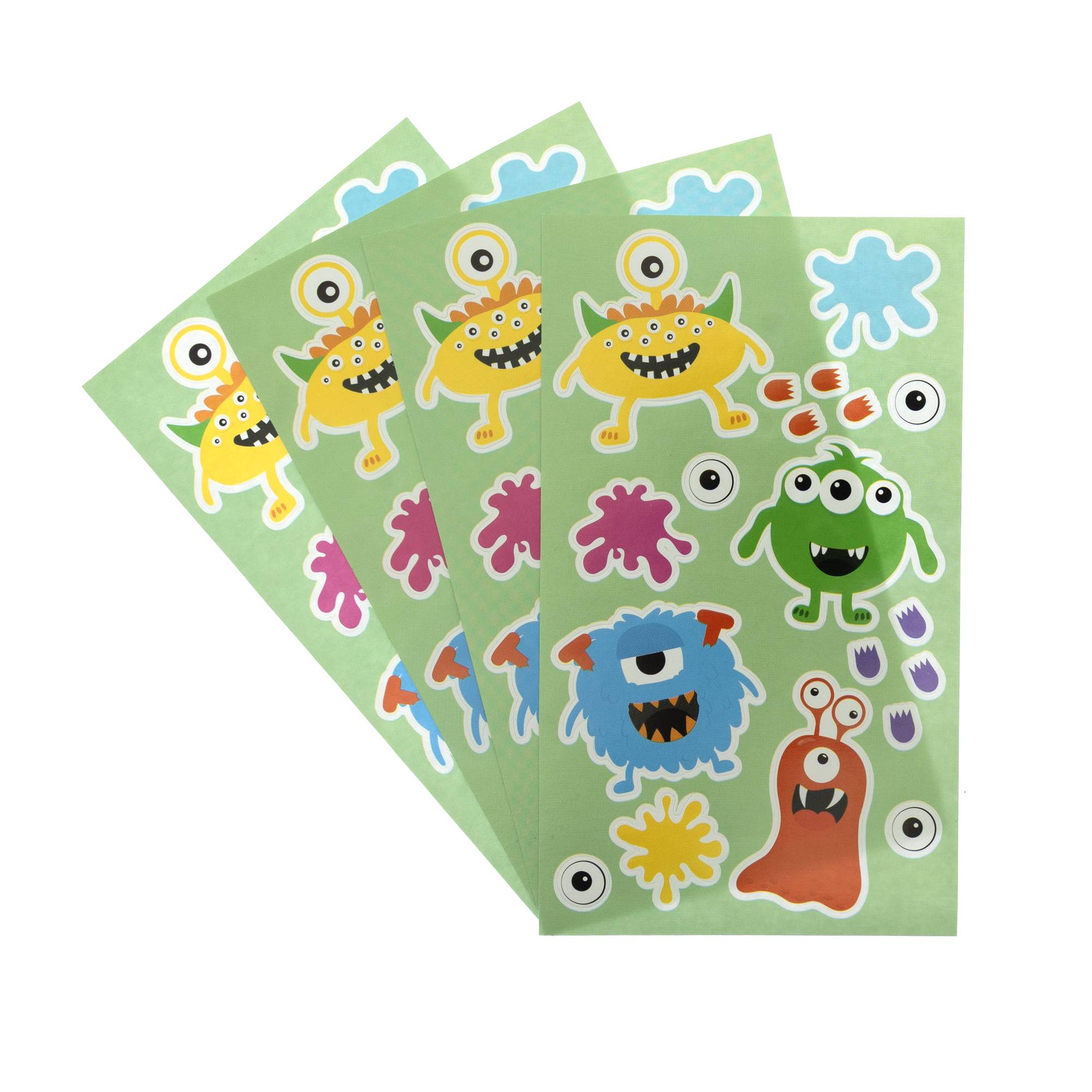 Monster Party Sticker Sheets 4 Pack