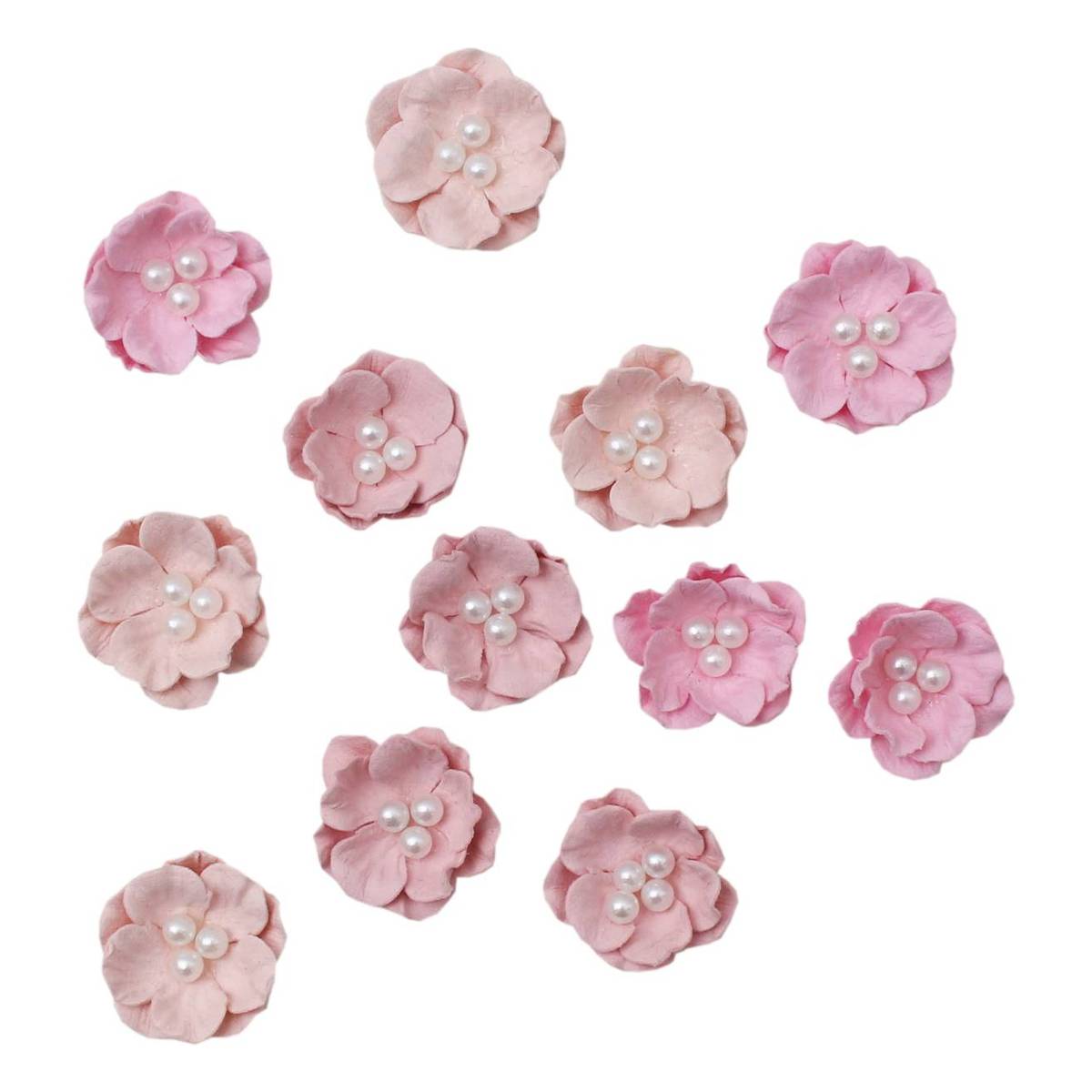 Pink Pearl Blossom Paper Flowers 20 Pack