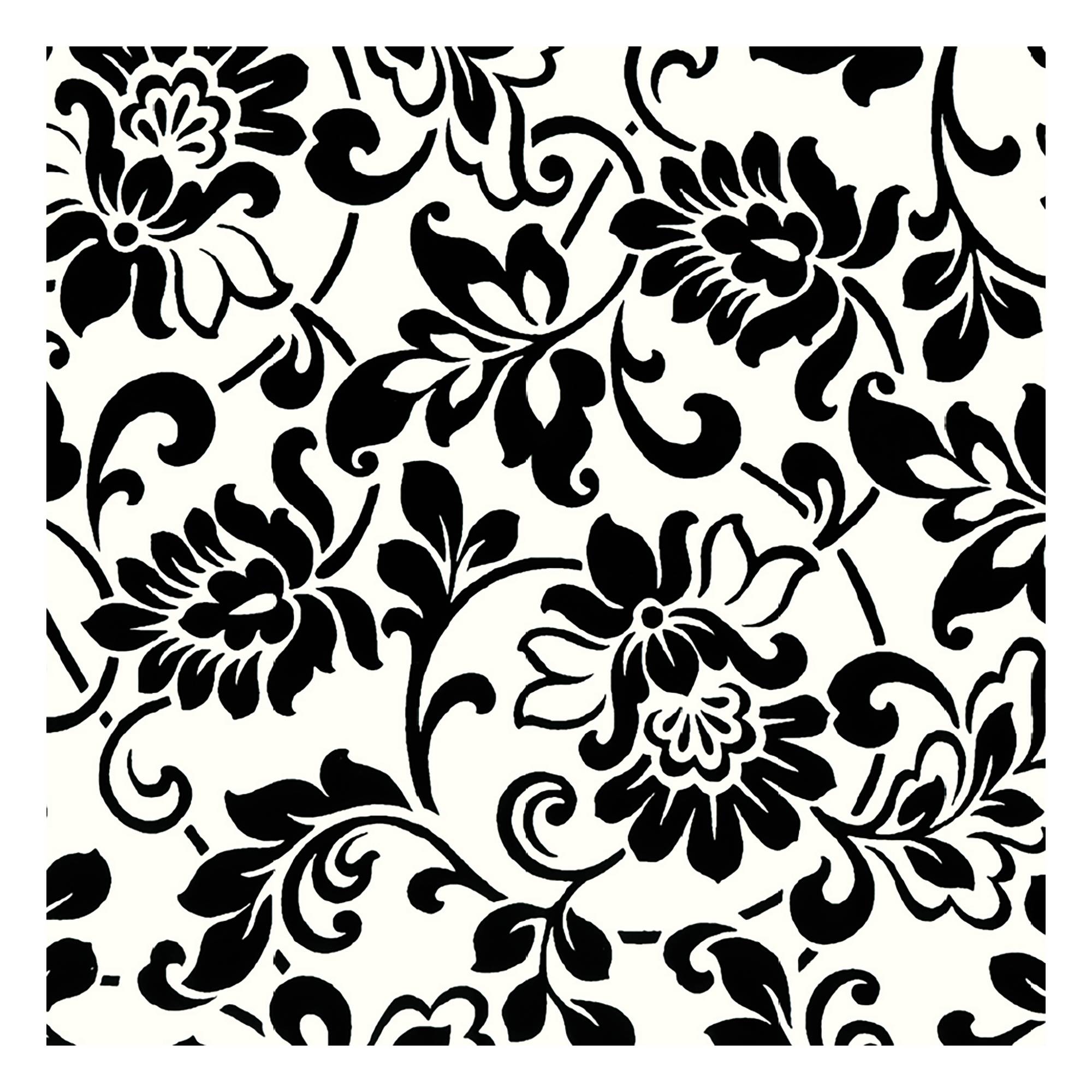 Fablon Black and White Damask Classic Sticky Back Plastic 45cm x 2m