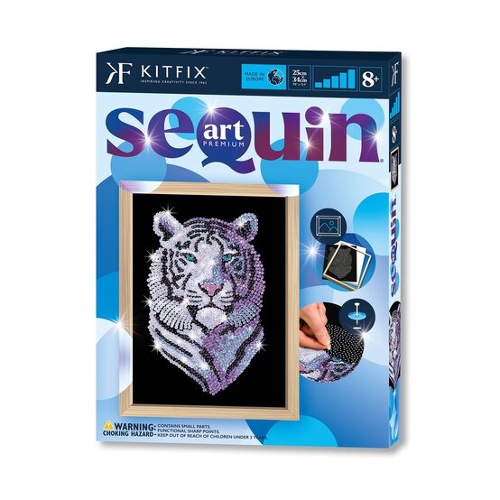 Kitfix Snow Tiger Sequin Art Blue Premium Kit