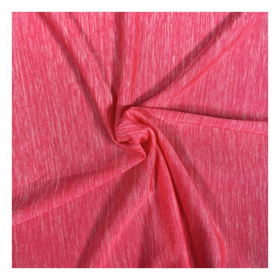 Fluorescent Pink Stretch Slub Fabric by the Metre