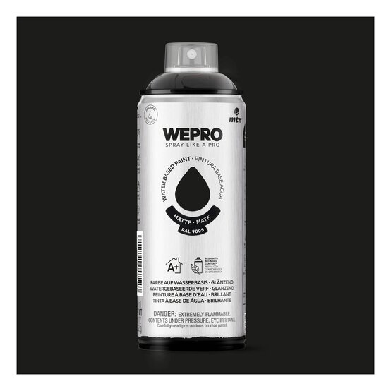 MTN WEPRO Cosmos Black Matt Water-Based Spray Paint 400ml