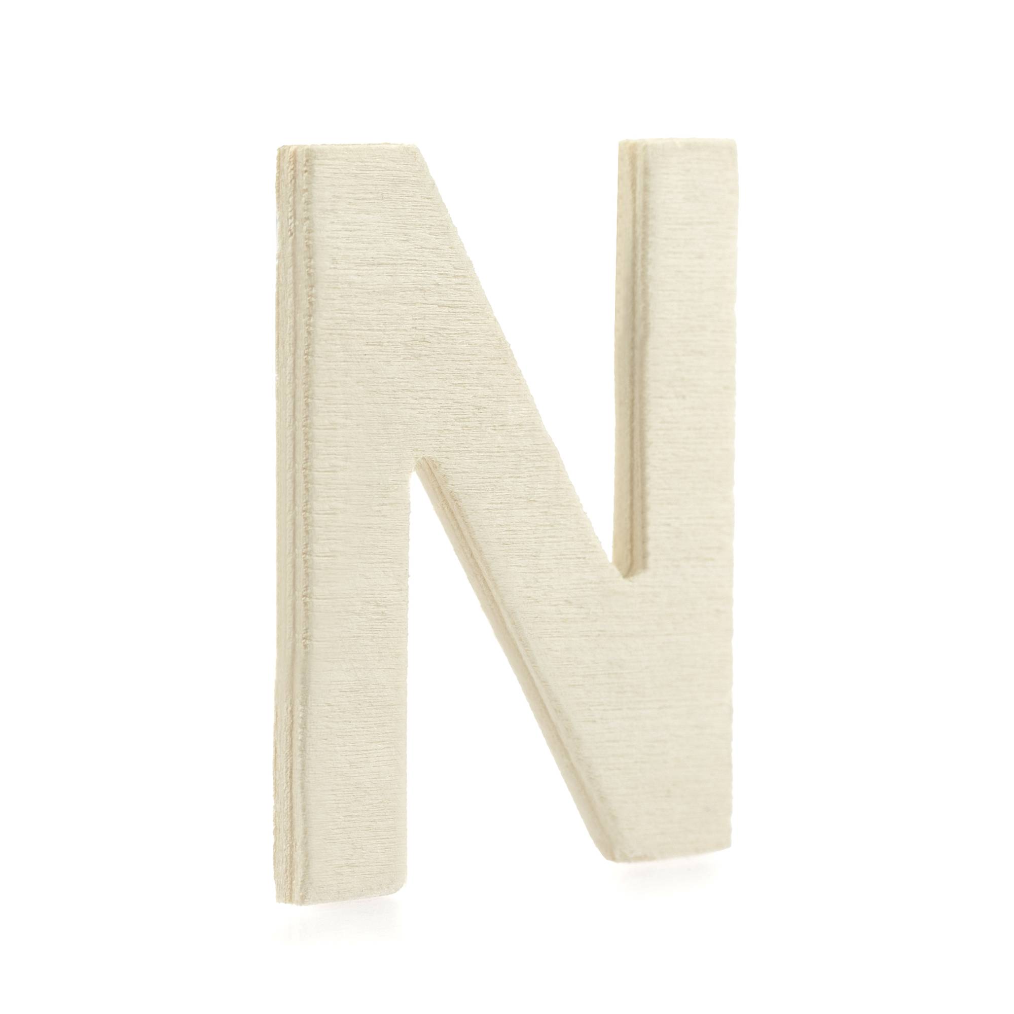 Small Wooden Letter N 6.5cm