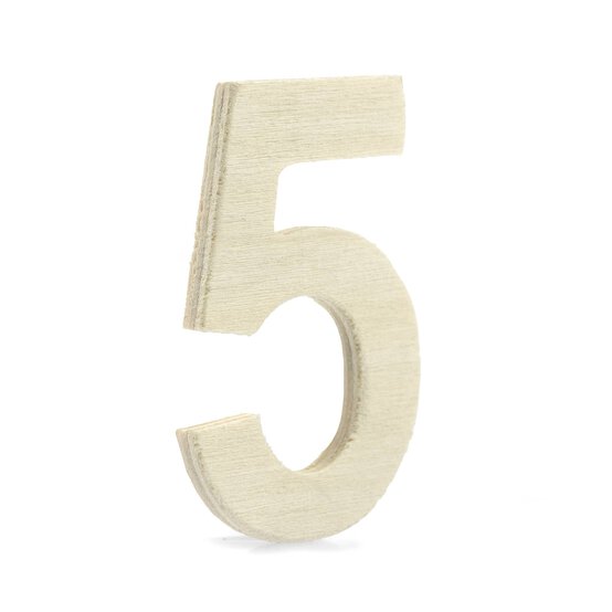 Small Wooden Number 5 6.5cm