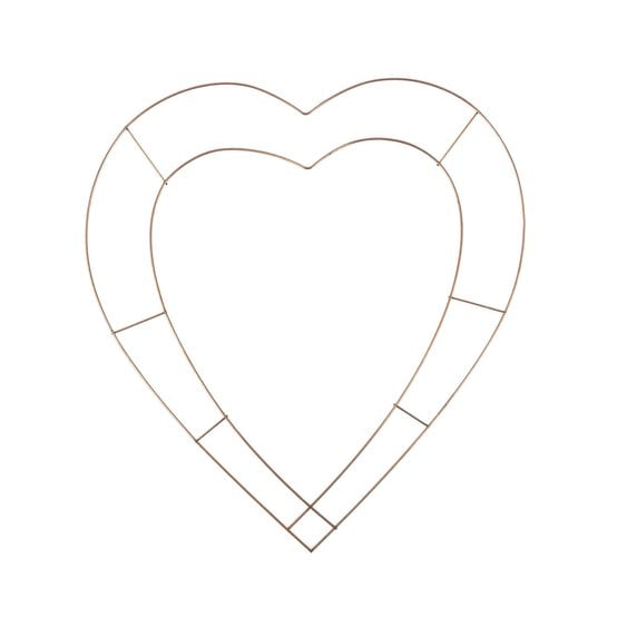 Copper Heart Wire Wreath Frame 38cm