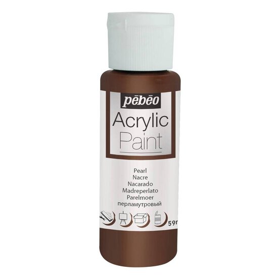 Pebeo Chocolate Pearl Acrylic Craft Paint 59ml