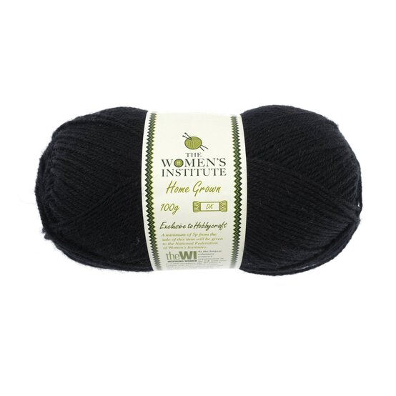 Women's Institute Black Home Grown DK Yarn 100g