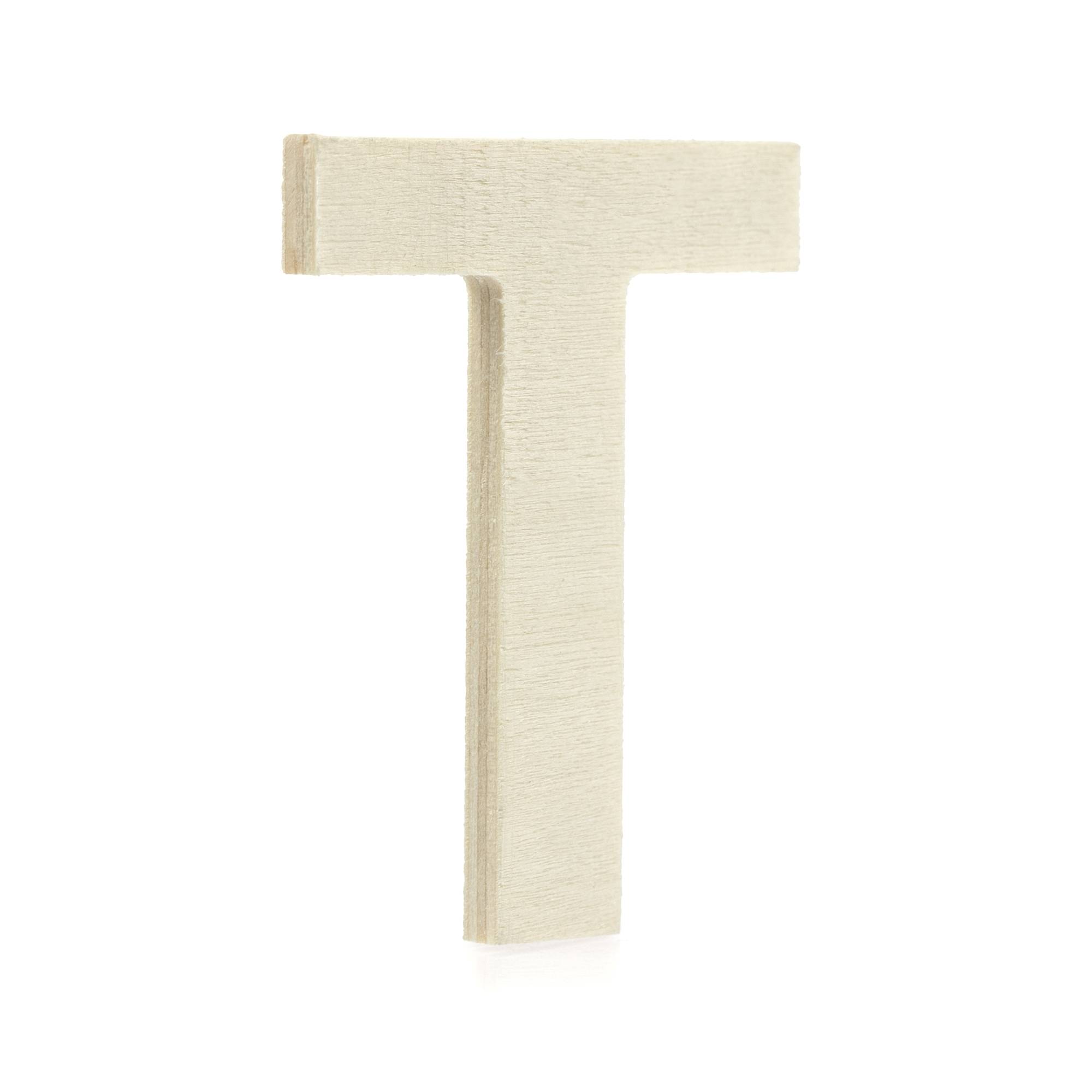 Small Wooden Letter T 6.5cm