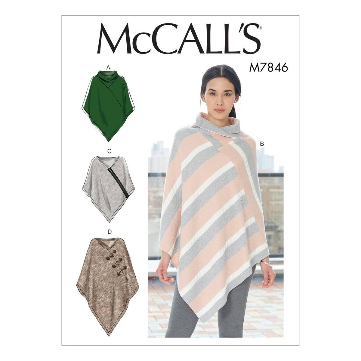 McCall’s Poncho Sewing Pattern M7846 (L-XL)