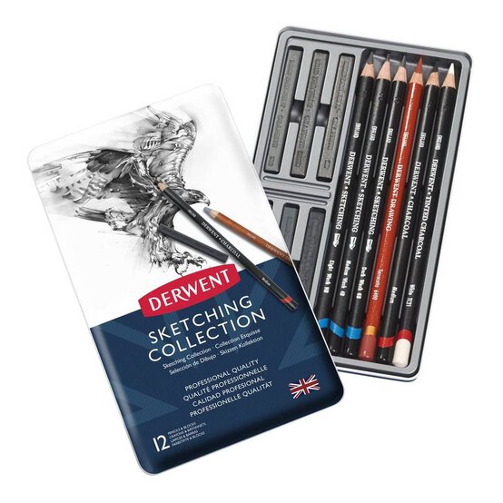 Derwent Sketching Tin Collection 12 Pieces