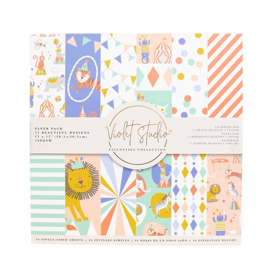 Violet Studio Little Circus Paper Pad 12 x 12 Inches 36 Sheets