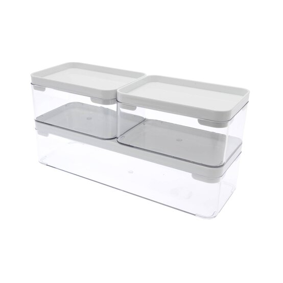 Stackable Storage Box Set 640ml and 1.2L 3 Pack