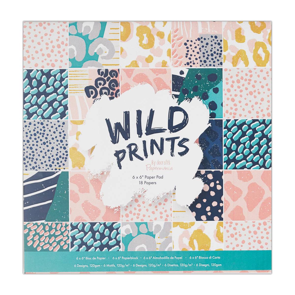 Papermania Wild Prints Paper Pad 6 x 6 Inches 18 Sheets