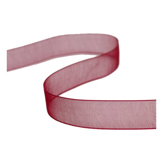 Wine Organdie Ribbon 12mm x 6m