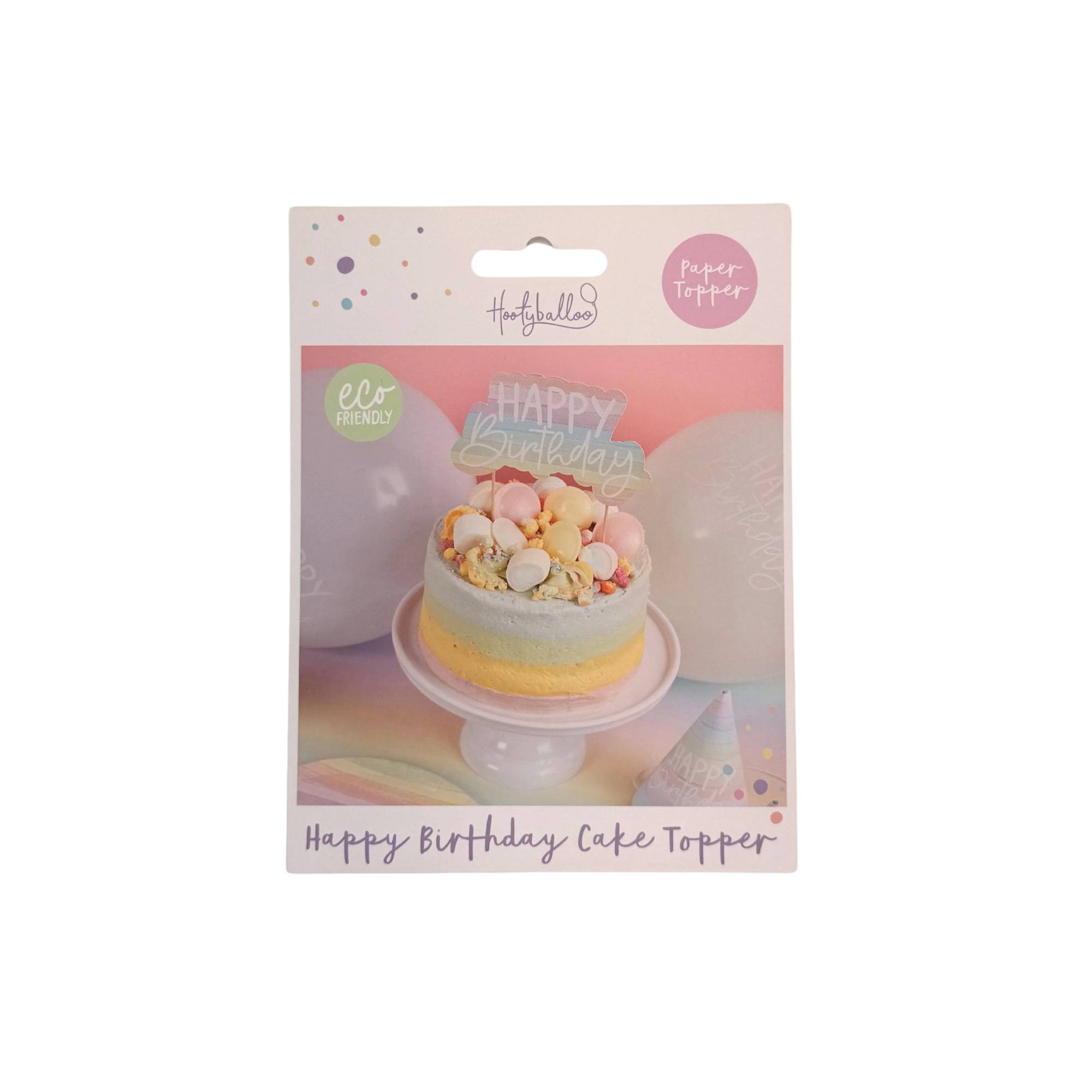 Eco Pastel Happy Birthday Cake Topper