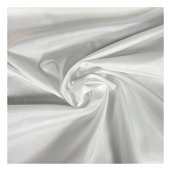 White Taffeta Anti-Static Lining Fabric by the Metre