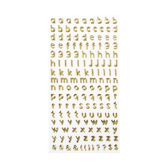 Gold Epoxy Alphabet Stickers