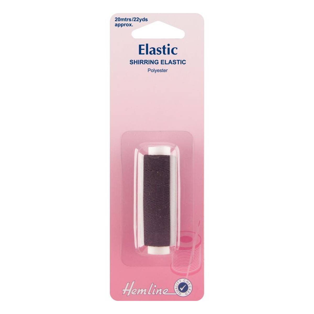 Hemline Black Shirring Elastic 20m