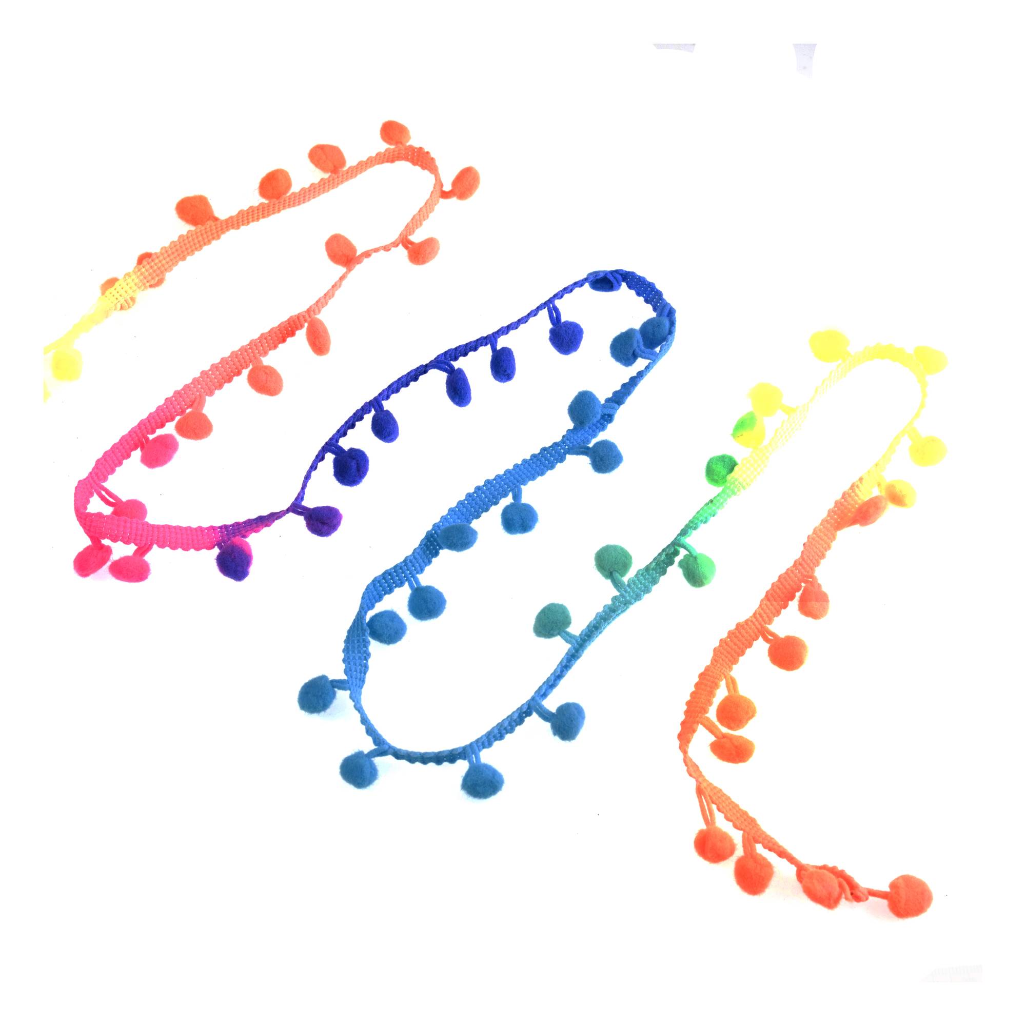 Neon 20mm Pom Pom Trim by the Metre
