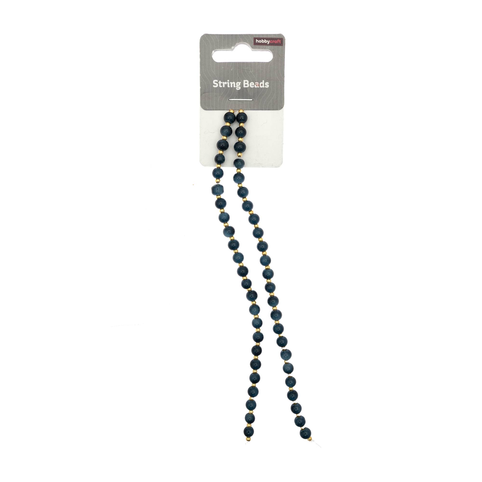 Black and Gold String Beads 18cm 2 Pack