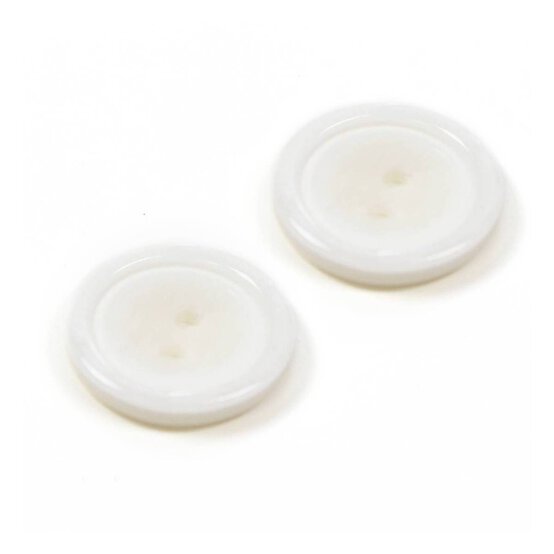 Hemline White Basic Knitwear Button 2 Pack
