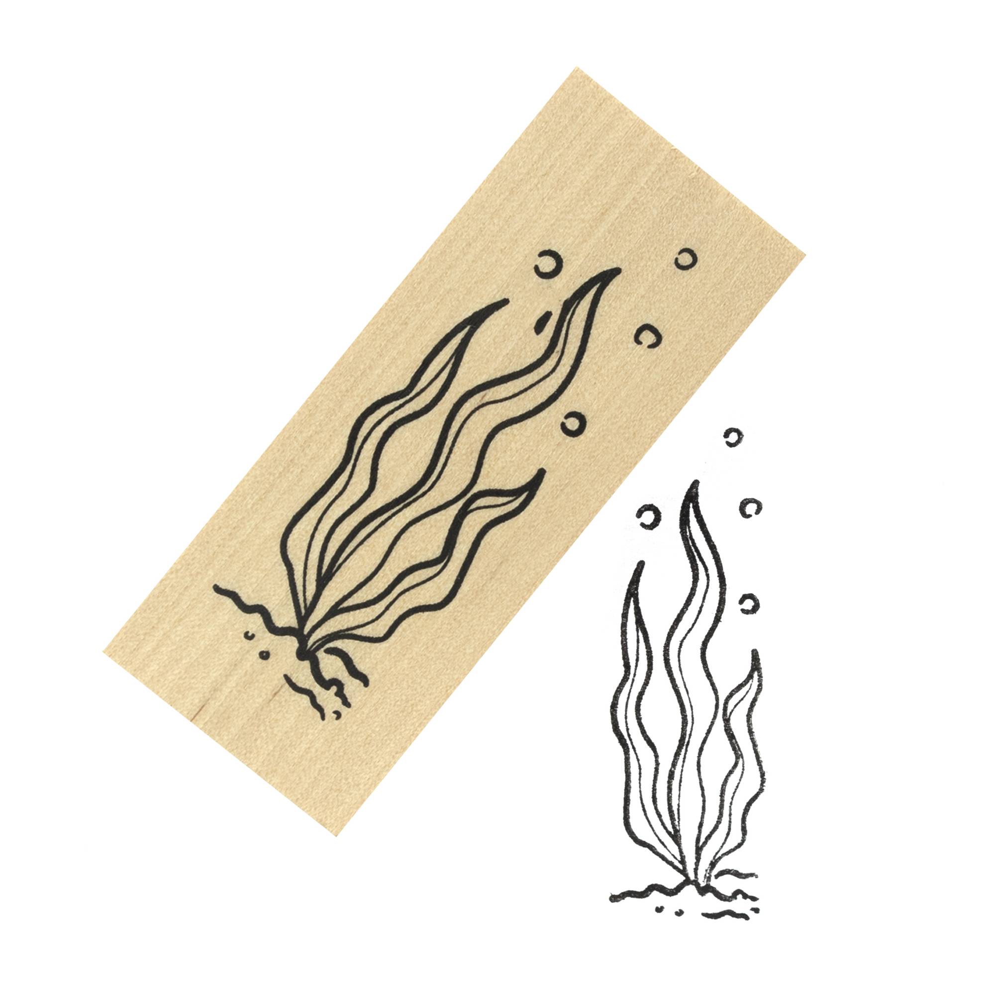 Seaweed Wooden Stamp 2.5cm x 6.3cm