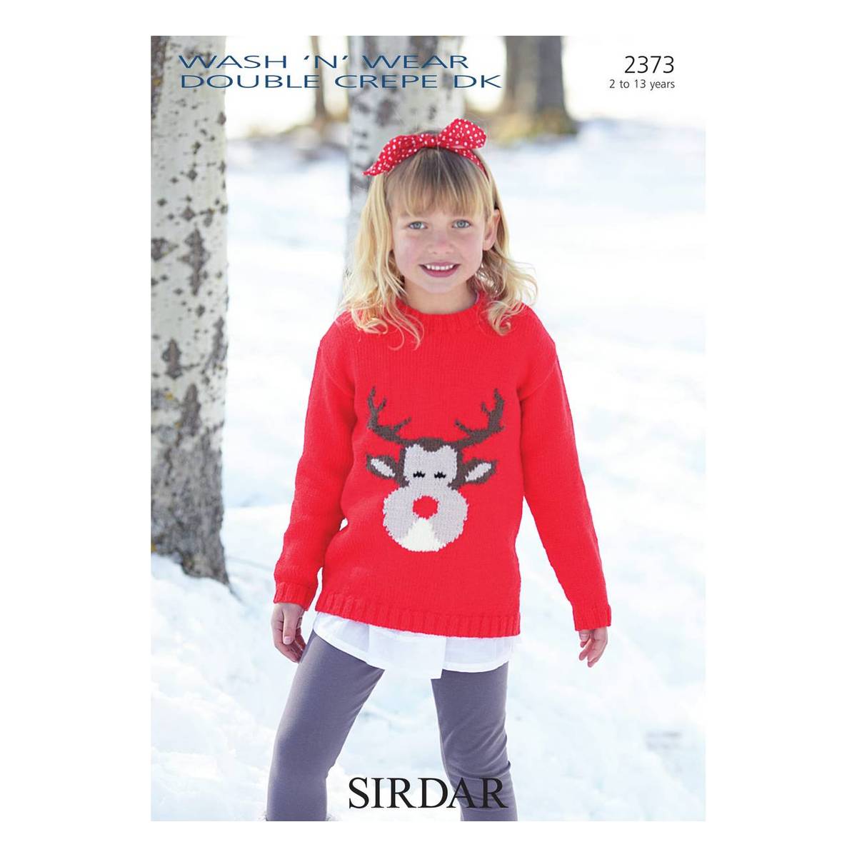 Sirdar Wash 'n' Wear Double Crepe DK Rudolph Christmas Jumper Digital Pattern 2373