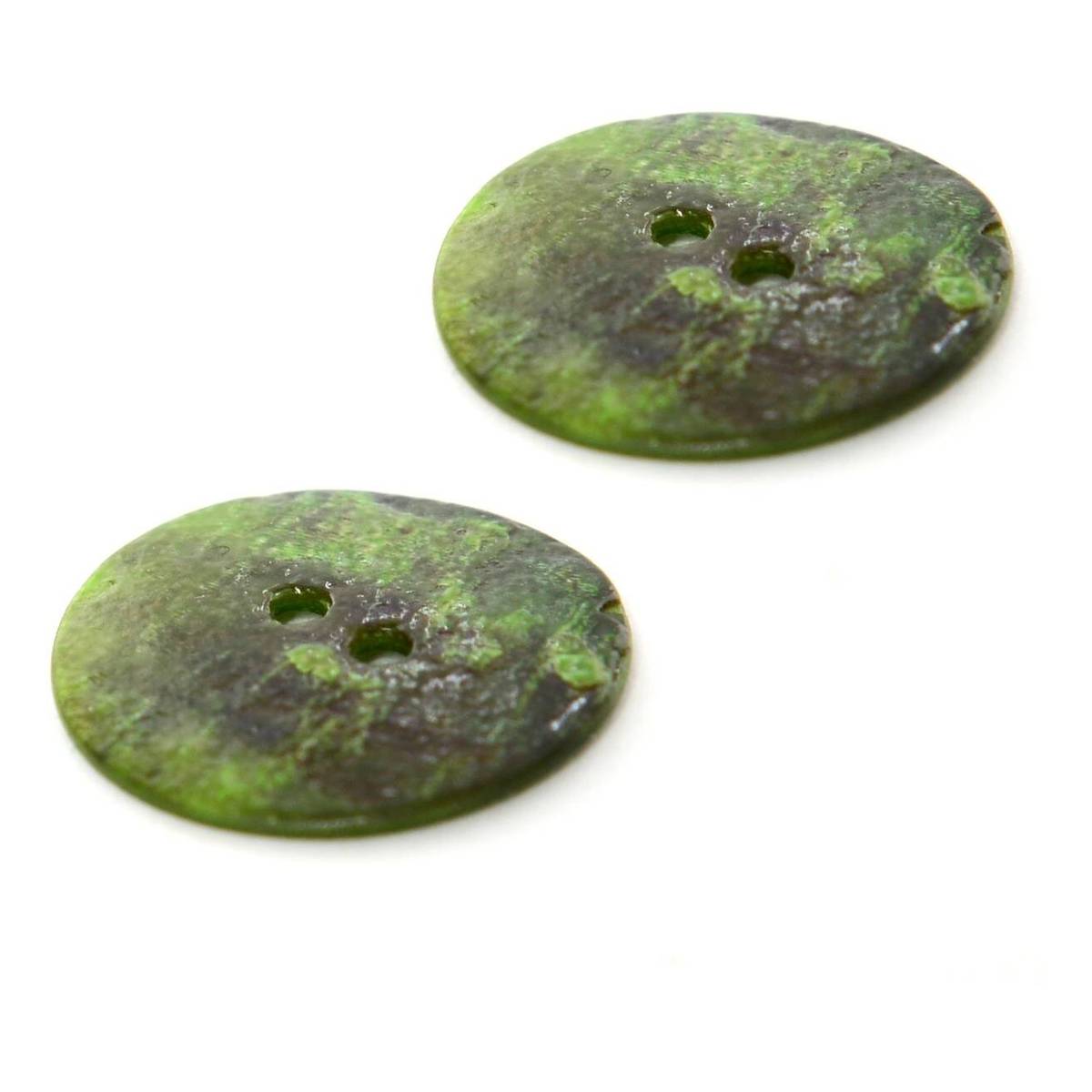 Hemline Light Green Shell Mother of Pearl Button 2 Pack